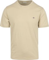 Gant - T-shirt Shield Logo Ecru - Heren - Maat M - Regular-fit