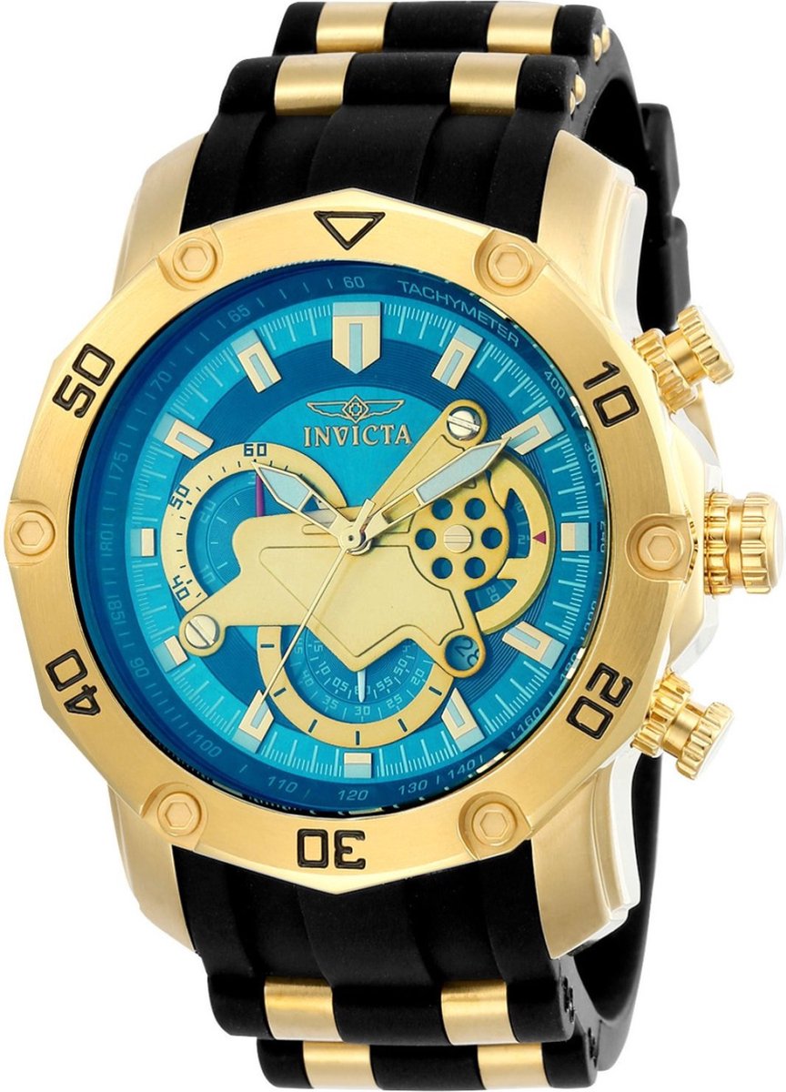 Invicta Pro Diver - SCUBA 23426 Heren Horloge - Waterdicht - Analoog - Quartz Uurwerk - Roestvrij Staal met blauwe Wijzerplaa