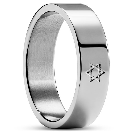 Unity | 6 mm Zilverkleurige Roestvrijstalen Ring met Davidster