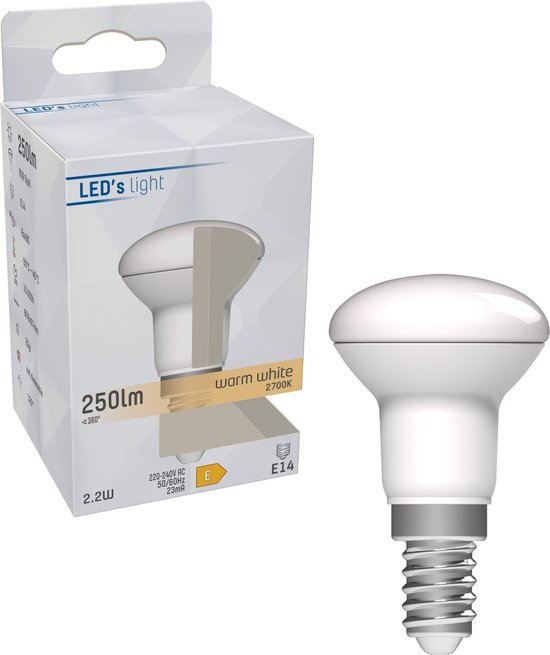 LED's Light LED E14 lampen - R39 - Warm wit licht - 2W vervangt 25W - 6PACK