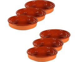 Set van 6x tapas bakjes/schaaltjes Sevilla 14 cm en 12 cm - Tapas ovenschaaltjes/serveerschaaltjes