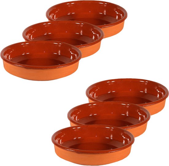 Foto: Set van 6x tapas bakjes schaaltjes sevilla 14 cm en 12 cm tapas ovenschaaltjes serveerschaaltjes
