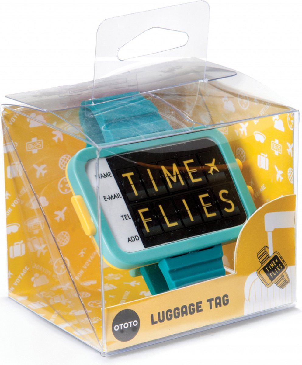 Ototo Kofferlabel Time Flies - Turquoise