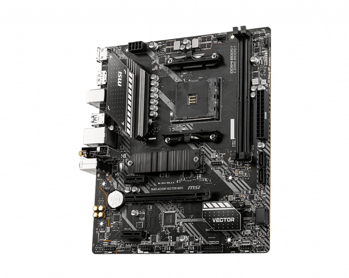 Msi Mag A520M Vector Wifi Moederbord Amd A520 Socket Am4 Micro Atx - afbeelding 5