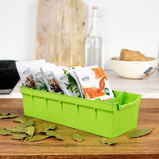 Étagère à épices Vert 30x13x8 cm - Organisateur d'épices - Boîte à épices - Pots d'herbes aromatiques debout - Organisateur d'épices
