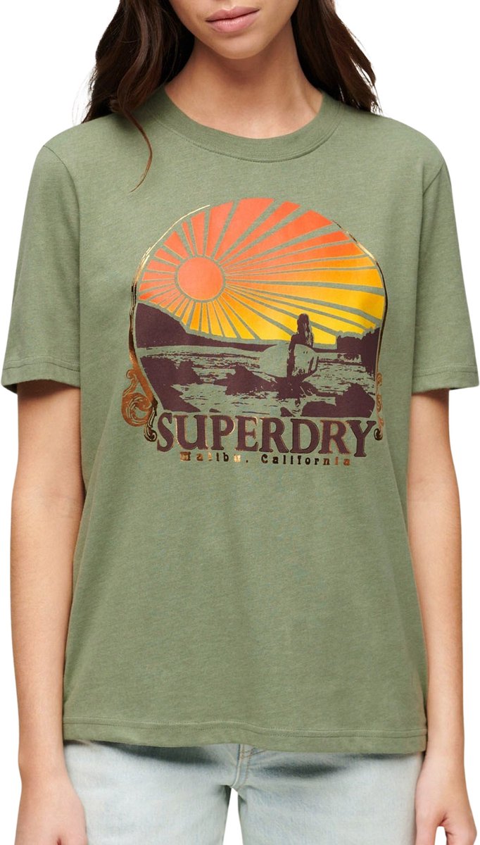Superdry Travel Souvenir Shirt Dames Groen