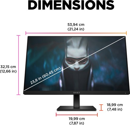 HP Omen 24 - Full HD Gaming Monitor - 165hz - 24 inch