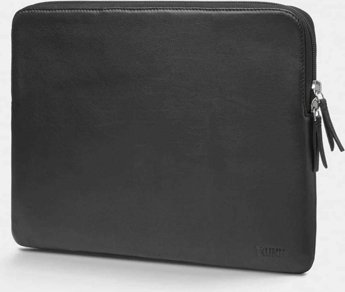 Trunk Lederen Sleeve MacBook Pro 16 – Premium Leer Buitenlaag – Zacht en Pluche Interieur – Duurzame YKK Nylon Rits - Zwart