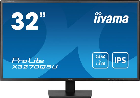 32-inch Iiyama ProLite X3270QSU monitor met QHD IPS-scherm.