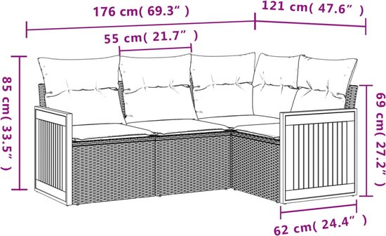 vidaXL-4-delige-Loungeset-met-kussens-poly-rattan-zwart