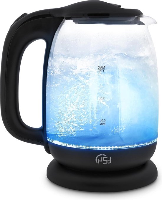 EXTRASTAR Elektrische waterkoker, 2200 W, 1,7 l, van kristal, met