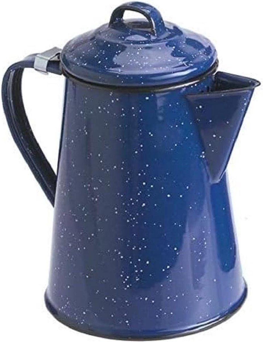 12 L percolator blauw met percolator-inzetstuk Koffiekan