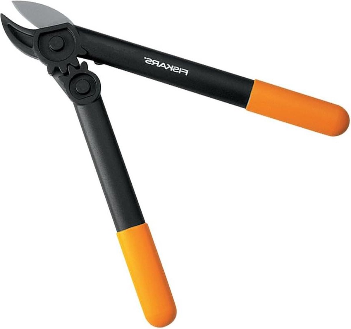 Aambeeld takkenschaar voor droog en hard hout antikleeflaag gehard precisiestaal lengte 39 cm zwart oranje PowerGear L31 1000581