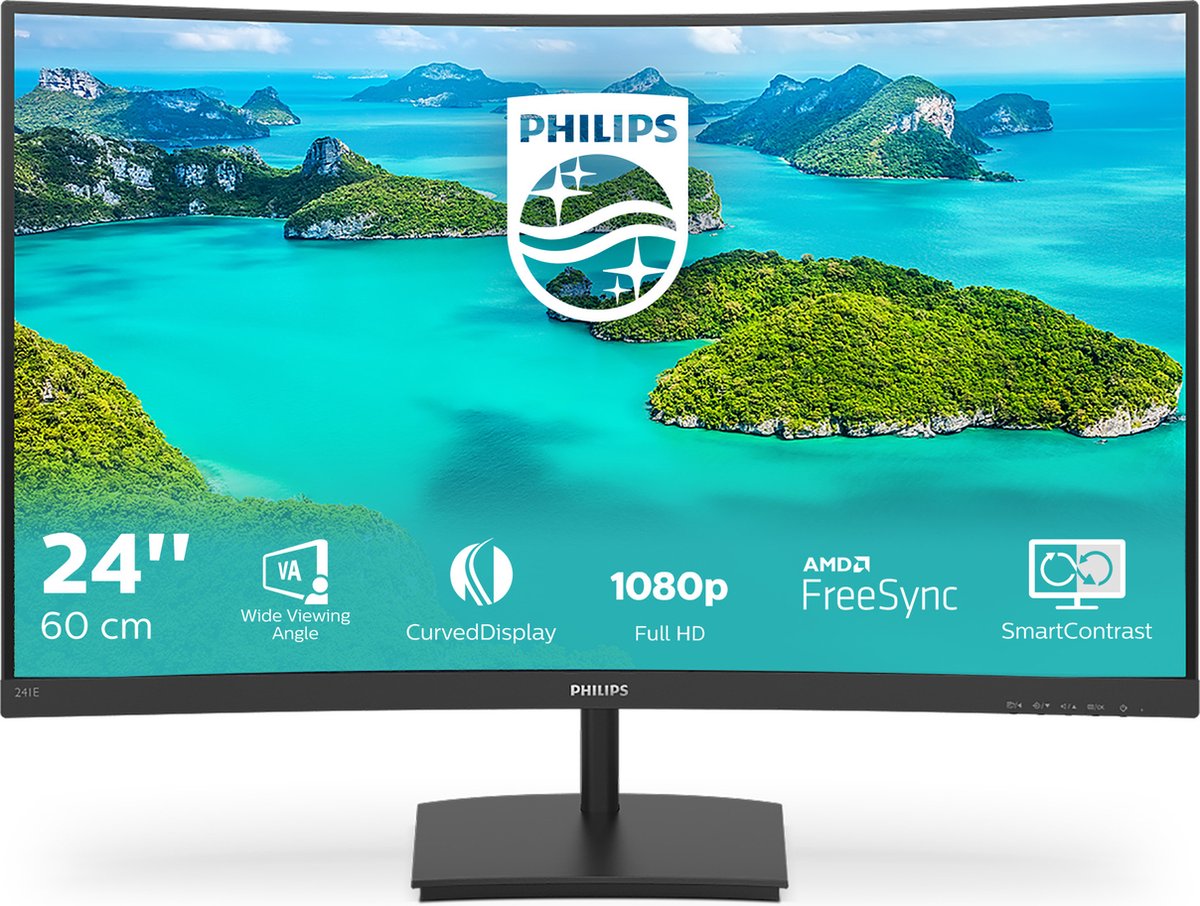 Philips 241E1SCA - Full HD Curved Monitor - 24 Inch