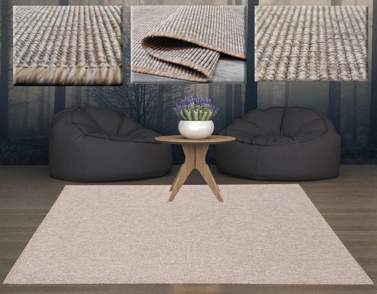 Lang tapijt voor buiten, effen kleur, antraciet, tapijt, terras