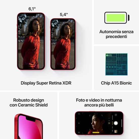 Apple iPhone 13 - 512GB - Rood
