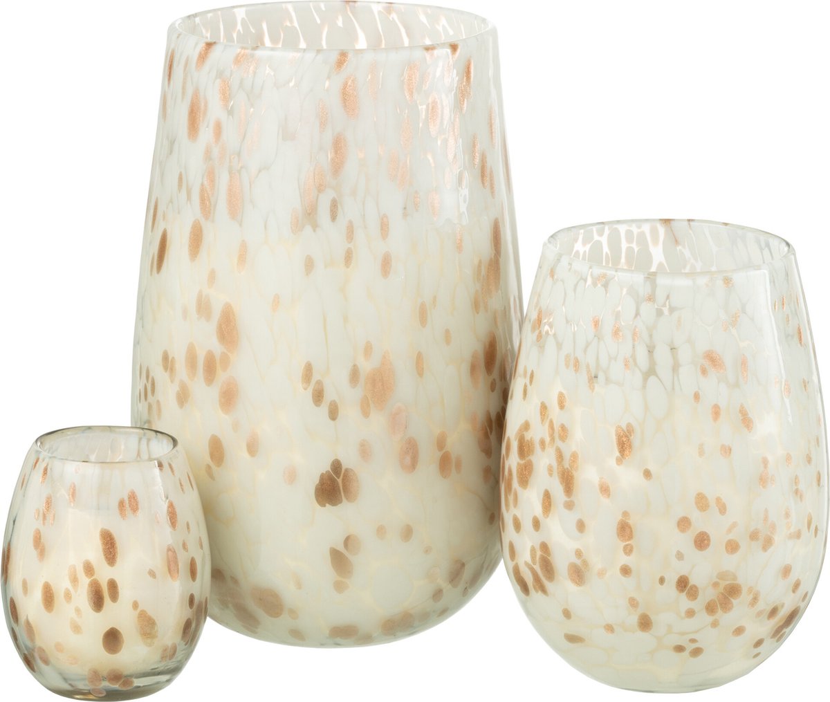 J-Line geurkaars Mia - Osmanthus & Suede - glas - wit - large - 230U Multi