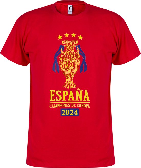 Foto: Spanje campeones de europa 2024 t shirt rood xxxxl