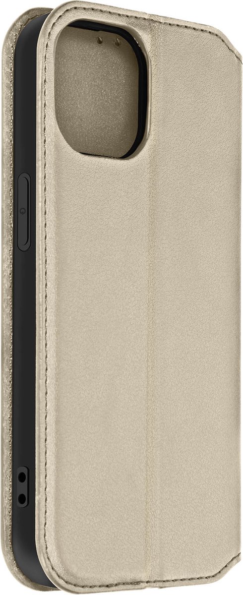 Avizar Foliohoes Geschikt voor iPhone 15 Pro met multifunctionele klep, Goud