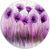 Bloemen wandcirkel - Natuur wandschaal - Wanddecoratie rond Grassen - Wanddecoratie kinderkamer - Schilderij - Wanddecoratie muurcirkel forex 100x100 cm
