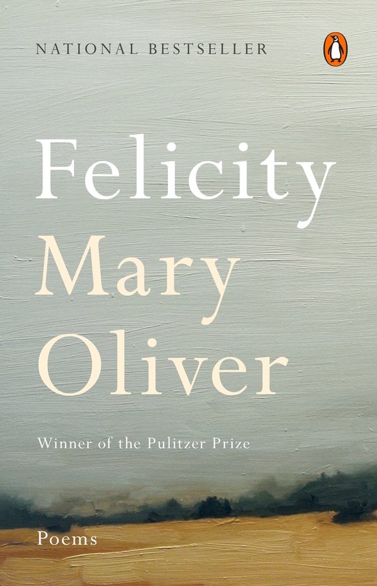 Livre "Felicity Mary Oliver - Poems" avec un paysage peint.