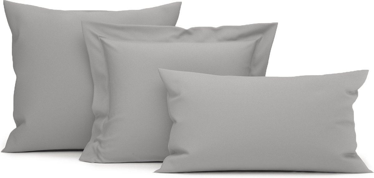 Heckettlane Kussensloop Elementi - Kussenhoes van 60x70 cm - 1 stuk - 100% Katoen-Satijn - Grijs
