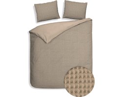 Heckettlane Dekbedovertrek Vafala - Effen Bedlinnen - 200x220 - Beige - Dekbedhoes van Katoen