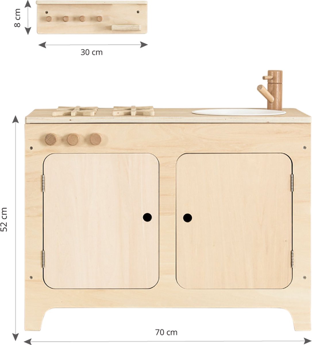 Petite Amélie Speelkeuken Parisienne - Kinderkeuken inclusief muur plank - H 52 cm — afbeelding 6