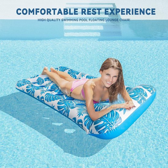 Water Hammock - Large Inflatable Tanning Bed with Pillow for Adults and Children — afbeelding 3