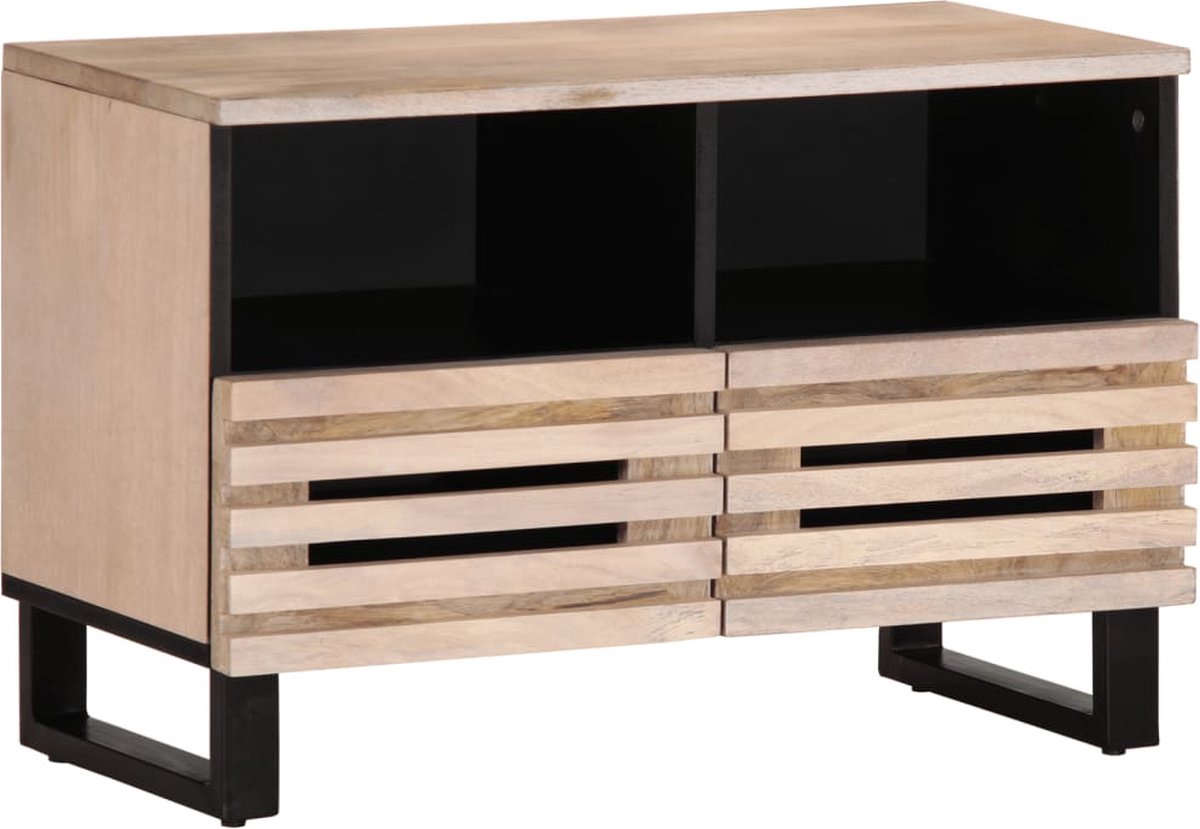 vidaXL - Tv-meubel - 70x34x46 - cm - massief - mangohout - wit