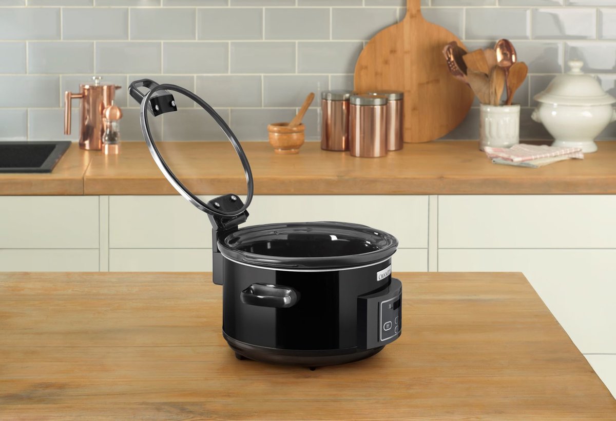 Afbeelding 2 van CrockPot Slow Cooker zwart 4,7L Klapdeksel new DNA
