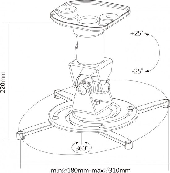 Reflecta Supvex projector plafondbeugel wit, plafondmontage, max 15 kg, 310x220x310 mm