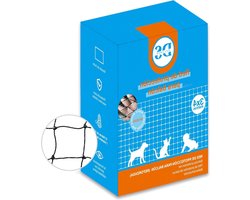 Kattennet DALARES versterkt met 12 strengen - draad 4 x 3 m zwart - metaal - beschermingsrooster - duurzaam - terras - ramen - bevestigingsset - handleiding Kattennet - Kattennet Balkon
