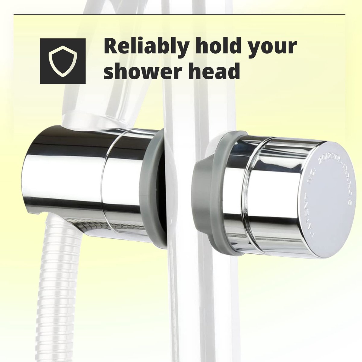 Alyvisun Universele Douchekophouder met 2 Haken, Verstelbare Douchehouder Beugel 360° Rotatie voor 16-27 mm Douchestang, Verchroomde Handdouche Houder, Eenvoudige Installatie