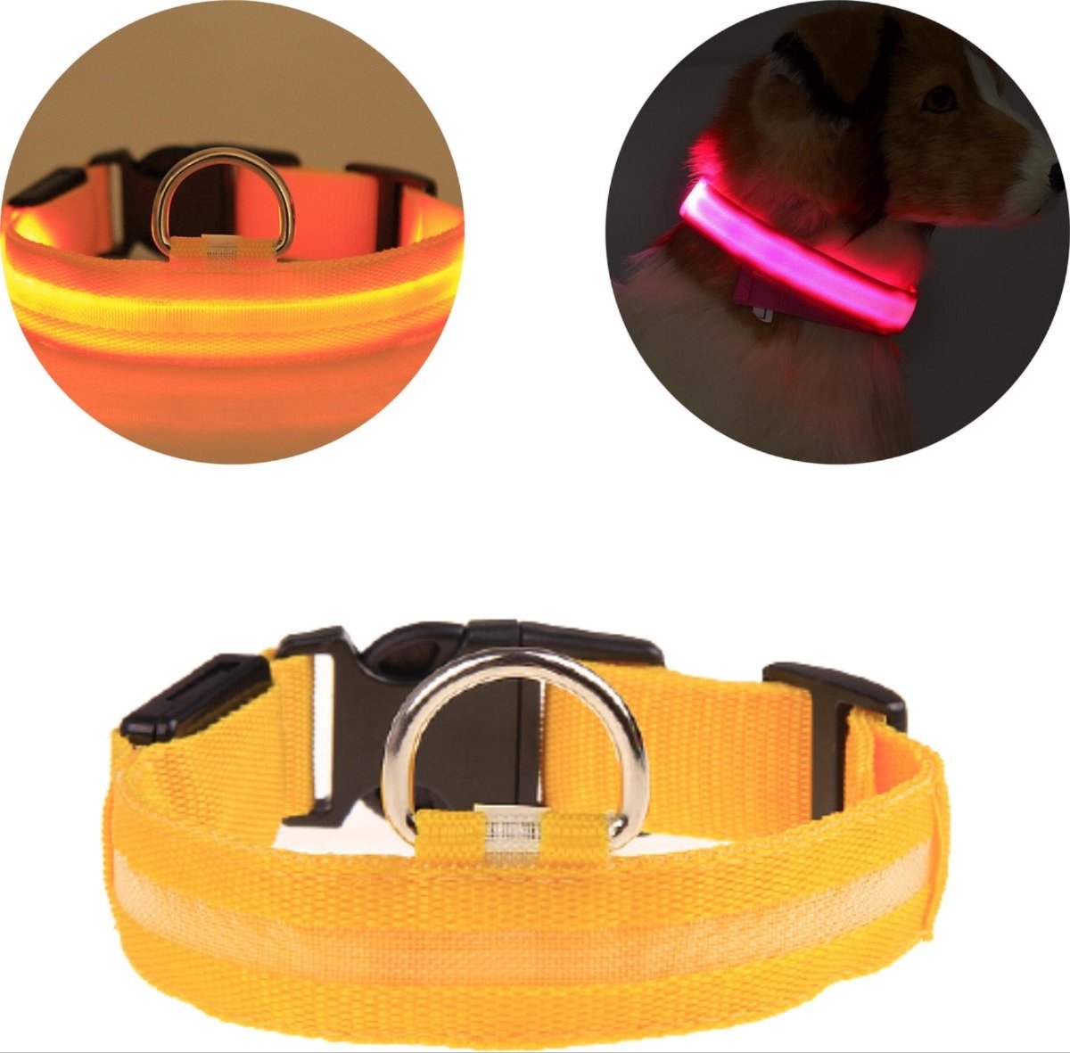 Ulanax® | LED halsband - Perfect voor puppy's en kleine honden - Verhoog de zichtbaarheid en veiligheid met deze lichtgevende halsband - Verkrijgbaar in geel maat XS |