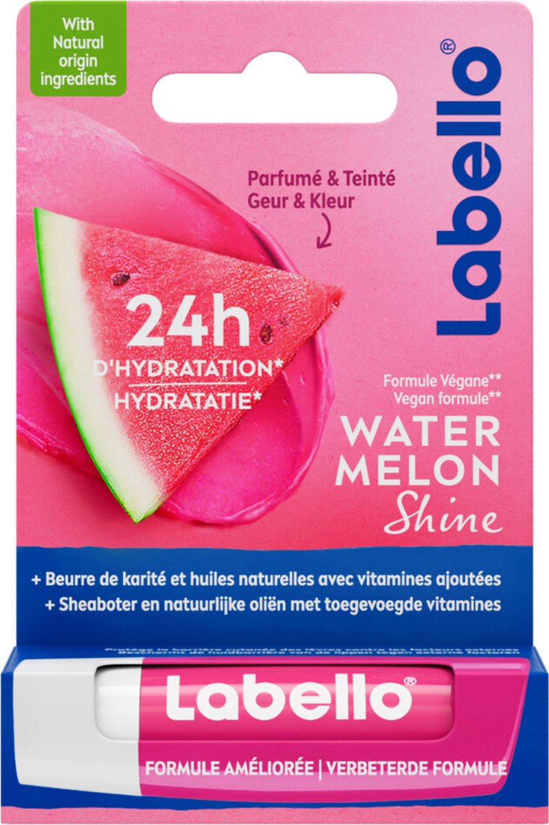 Labello Lippenbalsem Blister Watermelon Shine - 24 x 4.8 gr - Voordeelverpakking
