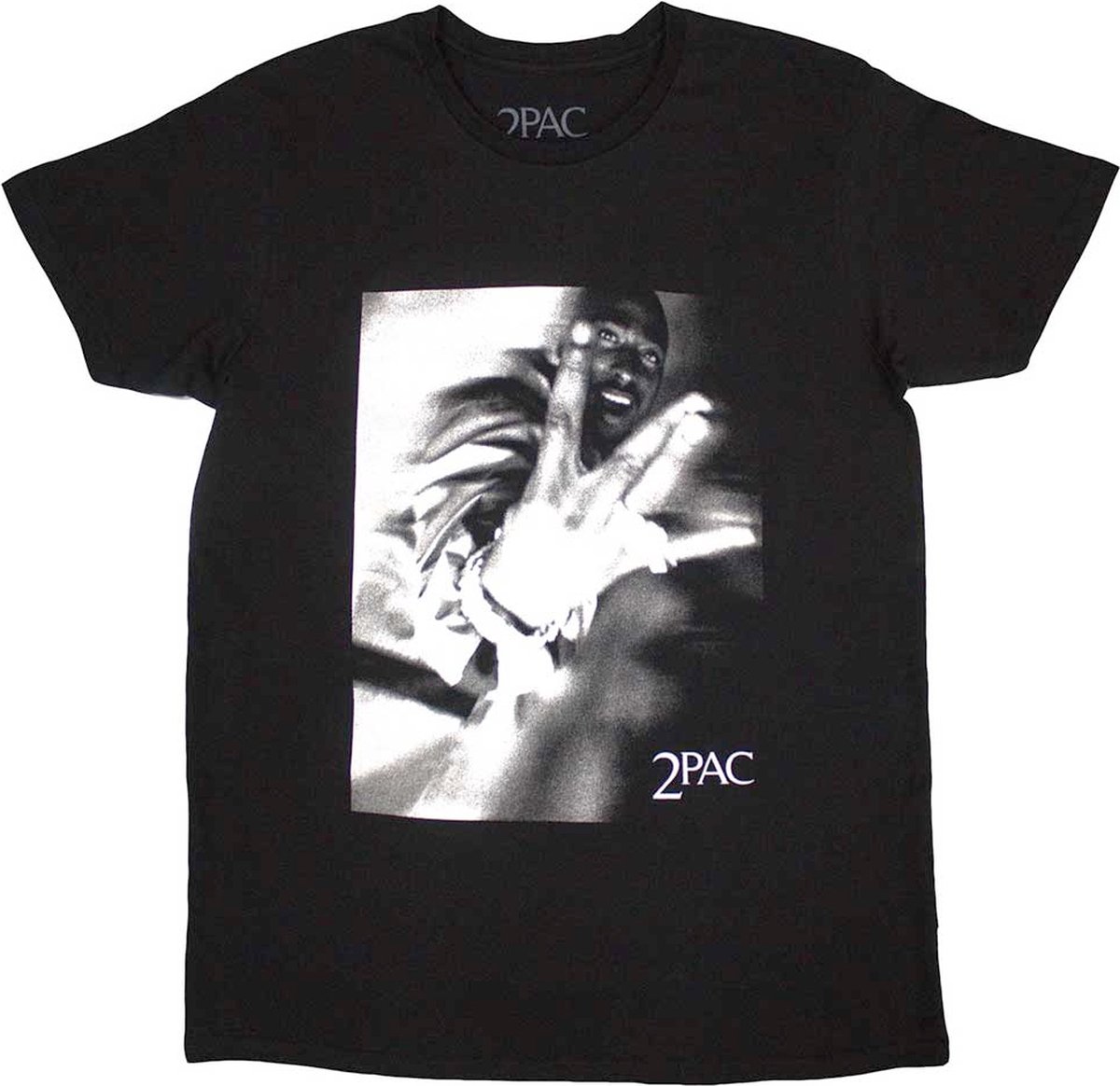 Tupac - Fingers Heren T-shirt - 2XL - Zwart
