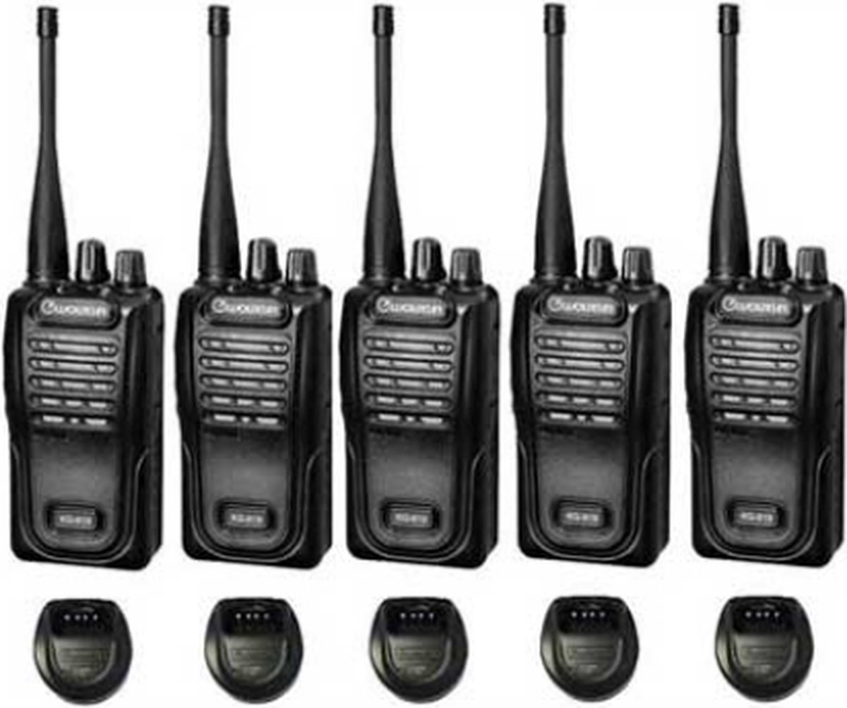 Set van 5 Wouxun KG-819 UHF IP55 PMR446 Portofoons