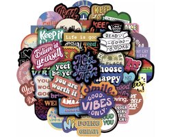 CHPN - Stickers - Quotes - Quote stickers - Motiverende stickers - Motivatie - Blije stickers - 50stuks - Stickers - Coole stickers - Laptopstickers - Cadeau
