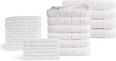 PHLOX Set de Serviettes 22 pièces - Supreme Collection - OEKO-TEX Made in Green - coton doux 600 g/ m2 - blanc