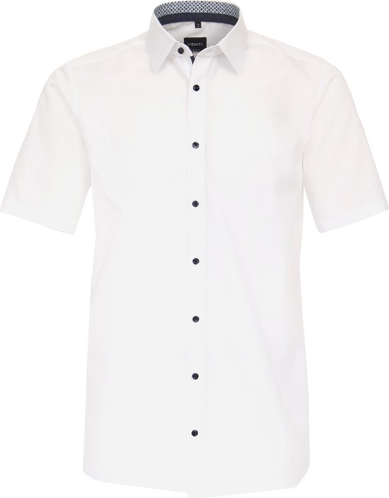 Chemise VENTI coupe moderne - manches courtes - popeline - blanche - Sans repassage - Col : 41