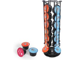 Capsulehouder voor Tchibo Cafissimo-K Fee-Caffitaly capsules - bewaren en dispenser voor koffiecapsules - antislip basis - draaibaar - zwart