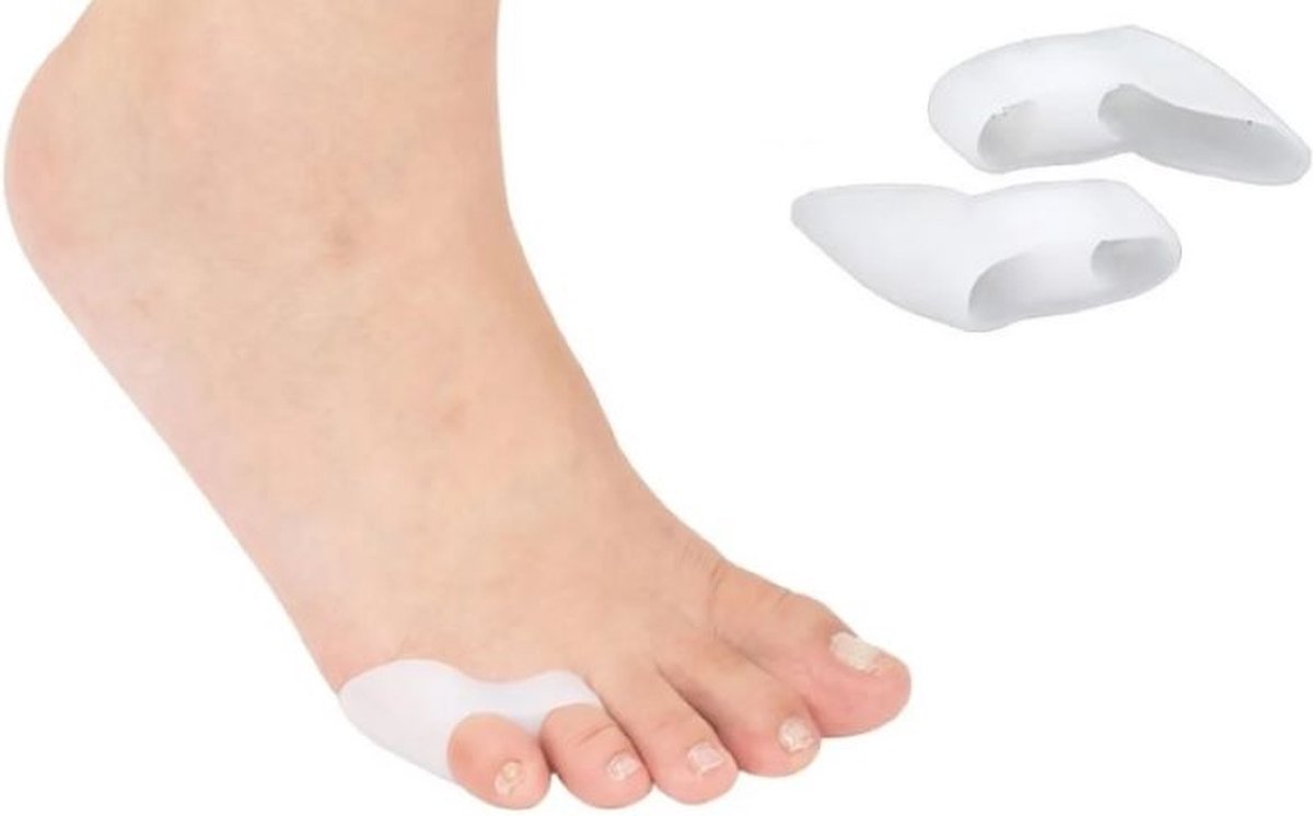 Goedkoopste Teenspreider - teencorrector - teenbeschermer - siliconen - kleine teen premium wit 2 stuks
