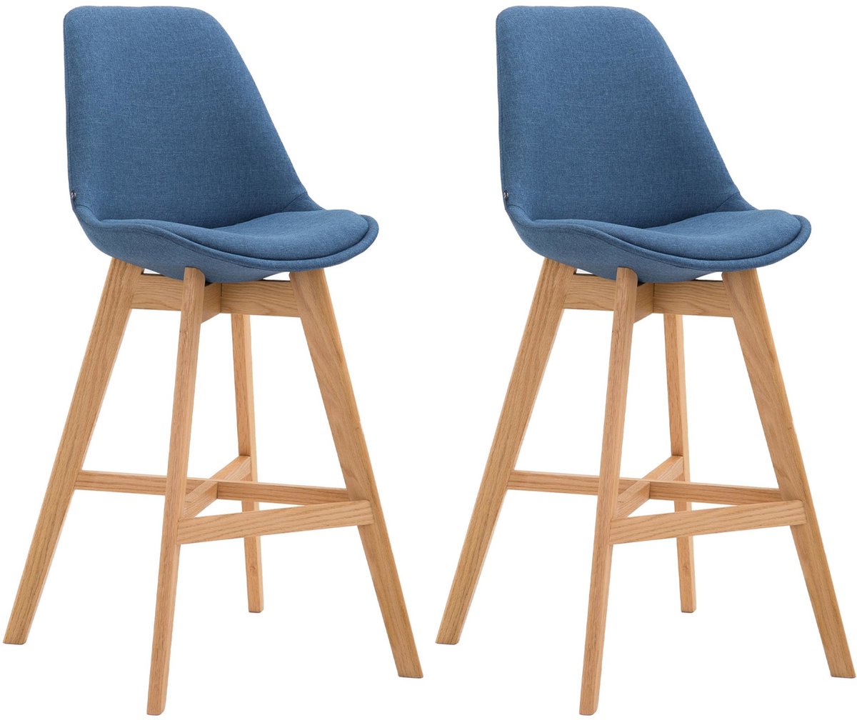 CLP Cannes Set van 2 barkrukken - Stof blauw natura