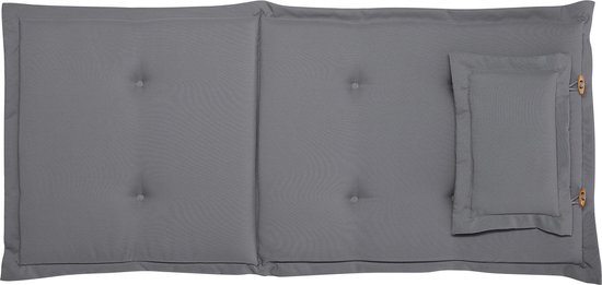 AMANTEA - Lot de 6 chaises de jardin - Marron foncé/ Grijs - Bois d'acacia