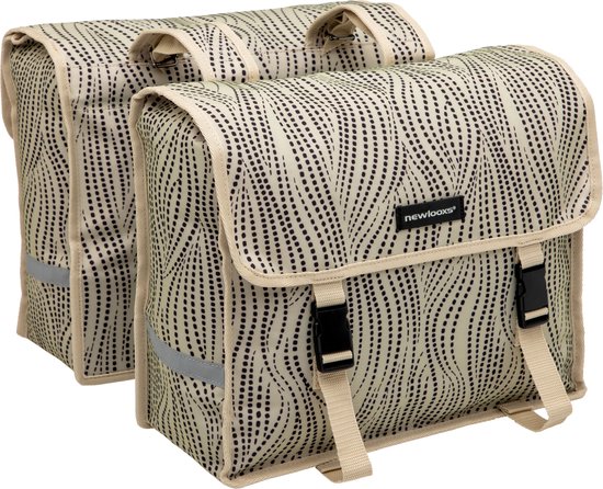 Dubbele fietstas New Looxs Fiori Alma 30L - 37 x 12,5 x 33 cm (x2) - sand