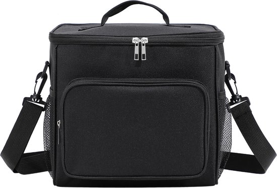 Rainbecom - Koeltassen - Lunchtas – 24x26x17 cm – 10.6 Liter - Zwart - Isolatie - 600D Kationisch Polyester - Handvat Riem - Koeltas - Lunch Bag - Geïsoleerde Koeltas - Picknicktas
