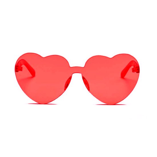 Foto: Hartjes zonnebril festival bril rave bril glasses rood