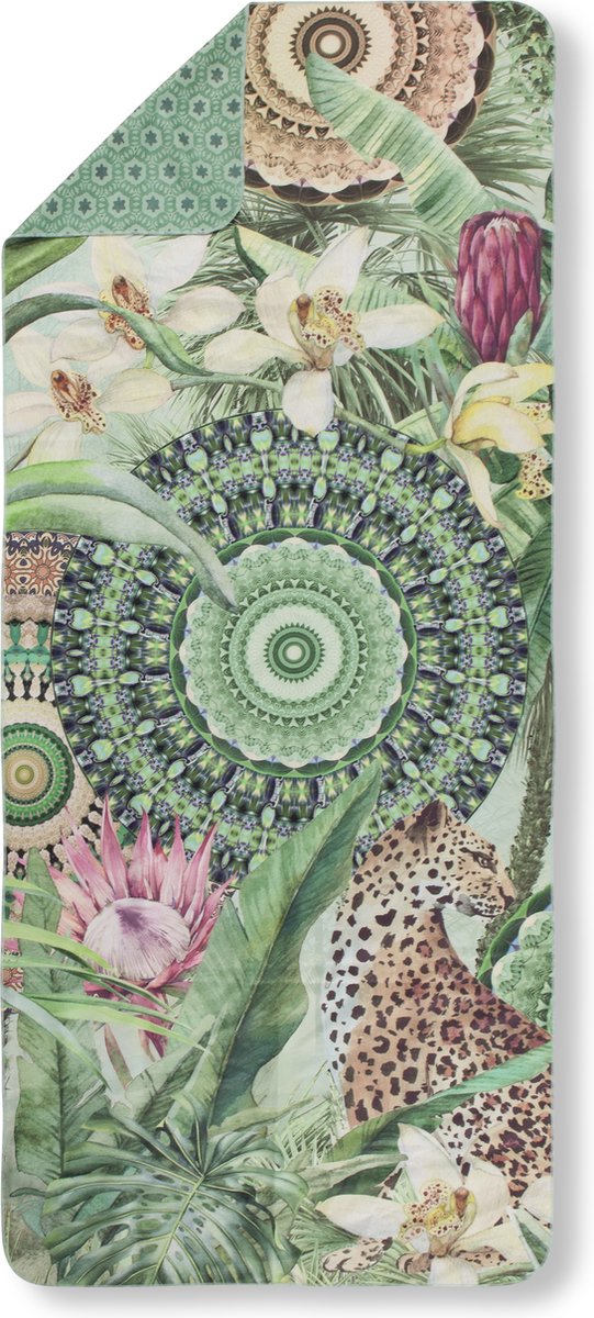 HIP Yoga / Reishanddoek "tropische print en mandala's" - Groen - (75x180 cm) - Microvezel
