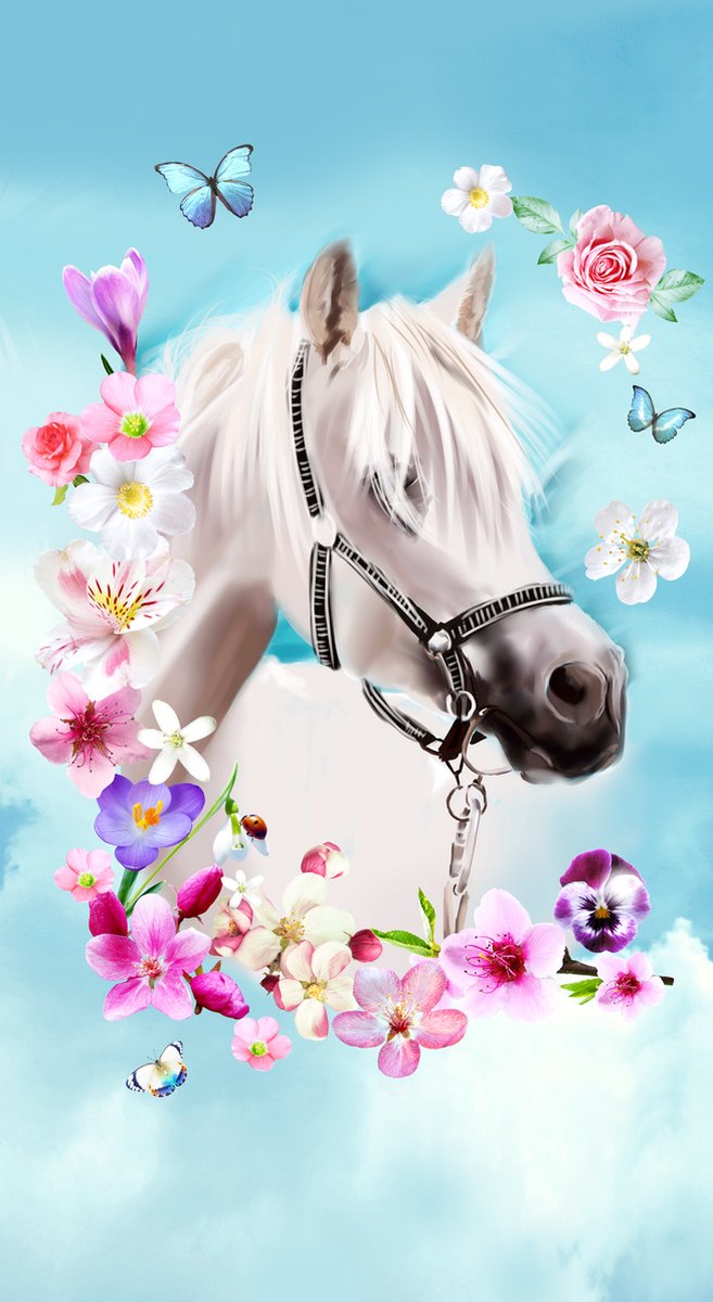 Good Morning Kinderstrandlaken "paard" - Multi - (75x150 cm) - Microfiber